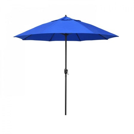 California Umbrella 9' Bronze Aluminum Market Patio Umbrella, Sunbrella Pacific Blue 194061336939